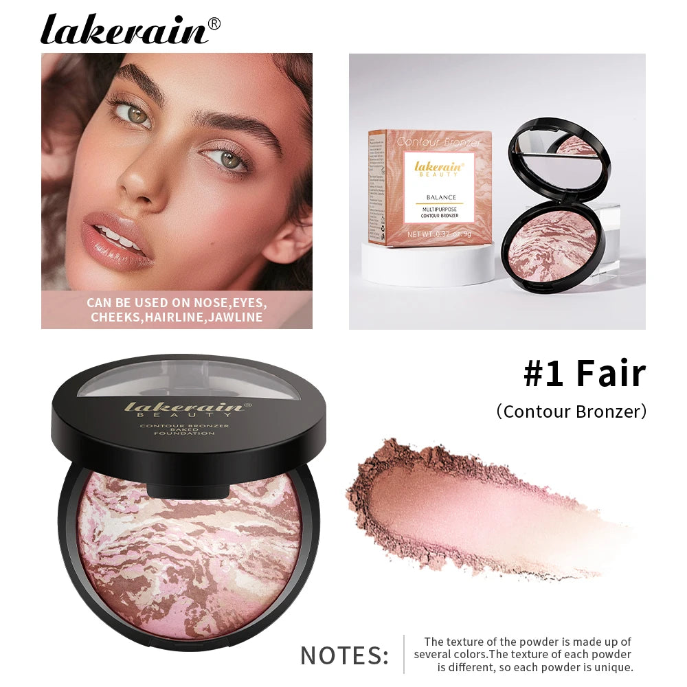 RBB Matte Face Foundation Bronzer Pressed Powder Compact – Long-Lasting, Oil Control, Translucent Loose Setting Powder