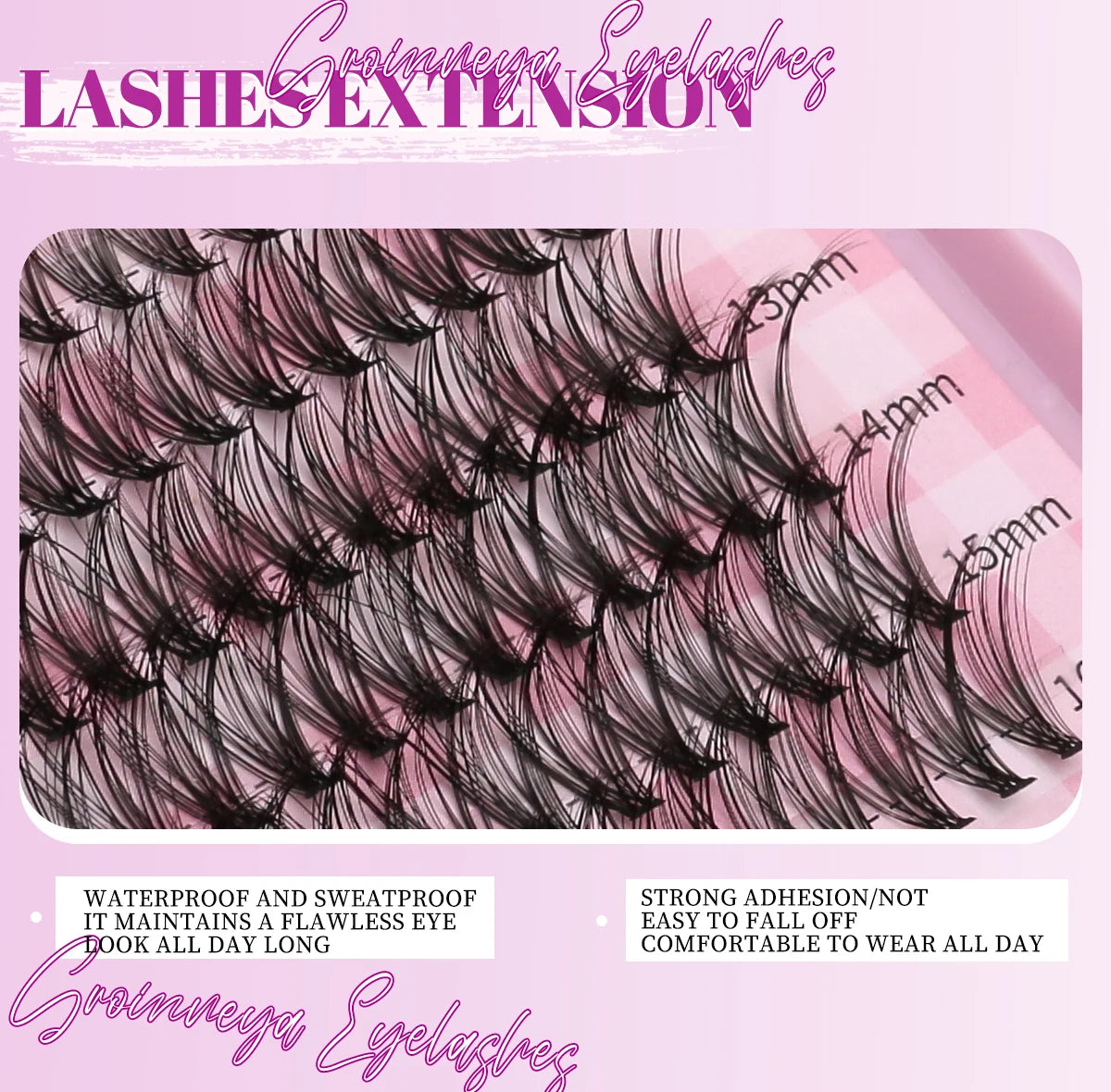 DIY Lash Clusters Set – Mixed Fluffy Individual Extensions with Lash Bond & Seal Kit