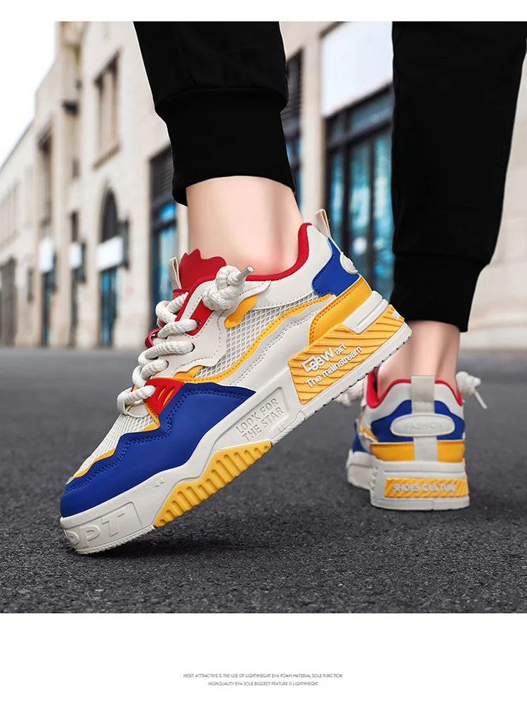 2025 Men’s Large-Size All-Season Soft Sole White Sneakers – Versatile Fashion Sports Shoes