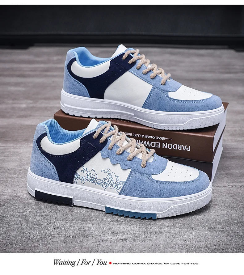 Men’s Breathable Lace-Up Sneakers – Lightweight Comfort for Everyday Wear