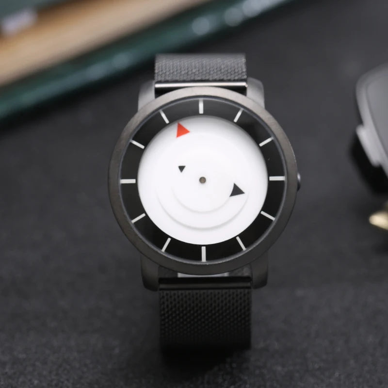 RBB Minimalist Unisex Quartz Watch – Conceptual Dial & Simple Design for Men & Women