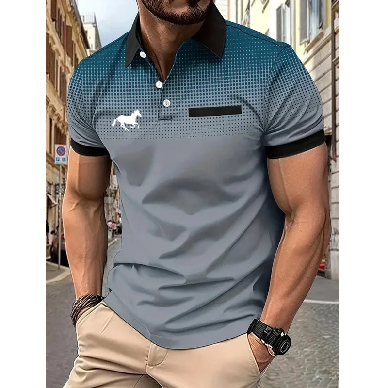 RBB Men’s Summer Slim Fit Sport Polo Shirt – Short Sleeve, 100% Polyester with Fake Pocket Decoration | Casual Golf & Sport
