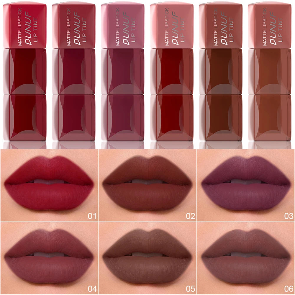 RBB 6-Color Matte Velvet Lip Gloss Set – Long-lasting, Non-Sticky, Colorful Lip Glaze