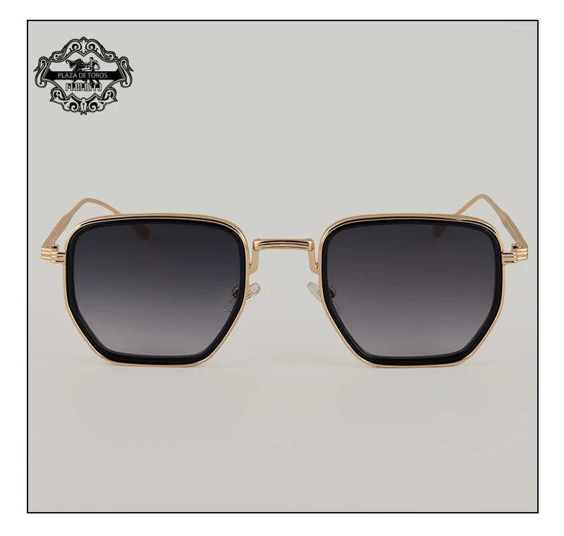 RBB Retro Polygon Square Sunglasses – UV400 Gradient Vintage Eyewear for Men & Women