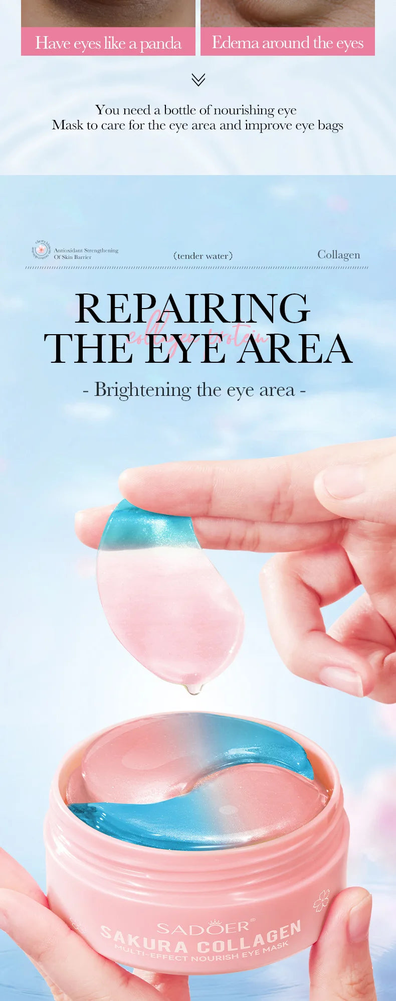 Collagen Eye Mask – 60pcs | Anti-Dark Circles, Eye Bag Removal & Firming Care