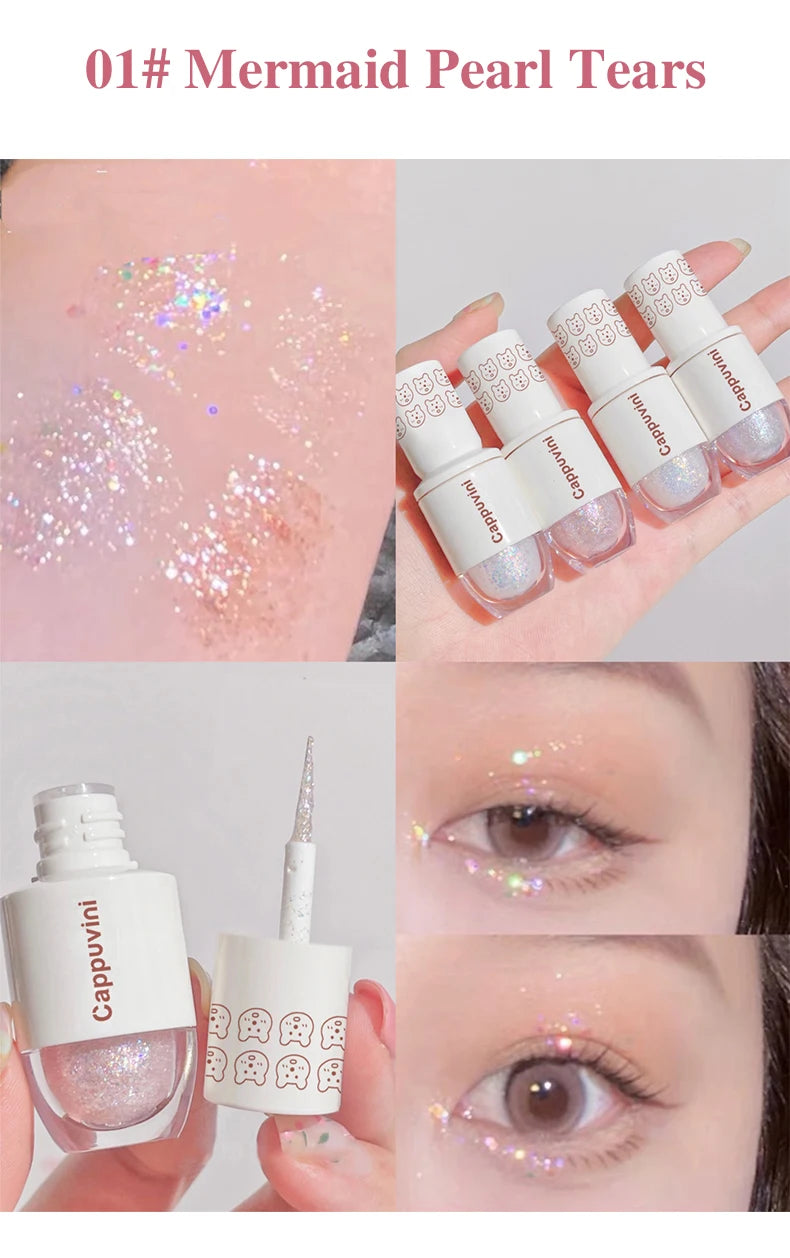 Cappuvini Star Dots Liquid Eyeshadow – Pearlescent, High Gloss, Easy-to-Apply Flashing Eye Makeup