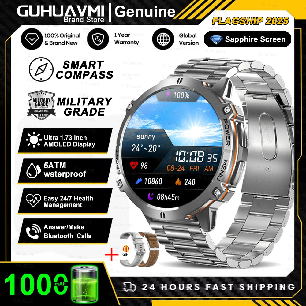 RBB X3 Rugged Smartwatch – 1000 mAh Battery, GPS Tracking & Bluetooth Calls