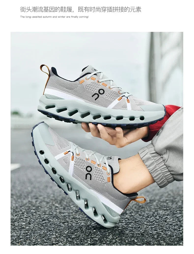 Men’s White Trainers — Casual Tennis & Running Sneakers, Athletic Gym Shoes for Marathon & Jogging