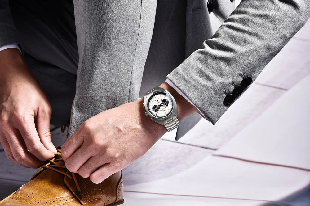 RBB DESIGN 2025 Retro Luxury Chronograph Men's Quartz Watch – VK63 Leather Sport Timepiece