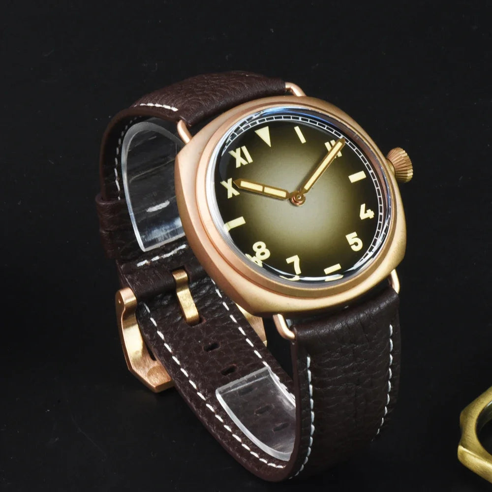 RBB Solid Bronze Men's Quartz Watch – Ronda 502 Movement, Sapphire Crystal, 20ATM Waterproof, Minimalist 2-Hand Design