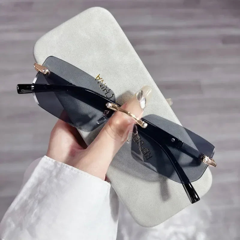 RBB Rimless Square Sunglasses – Unisex HD Blue Light Blocking Eyewear