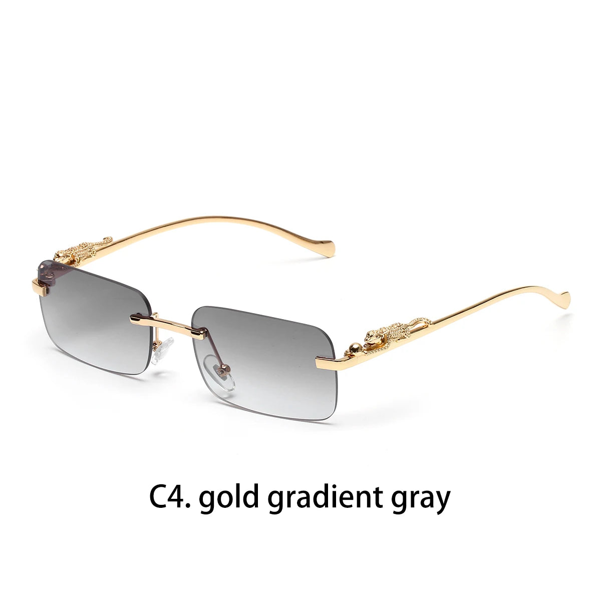 RBB Rimless Square Metal Sunglasses – Unisex UV400 Outdoor Designer Shades