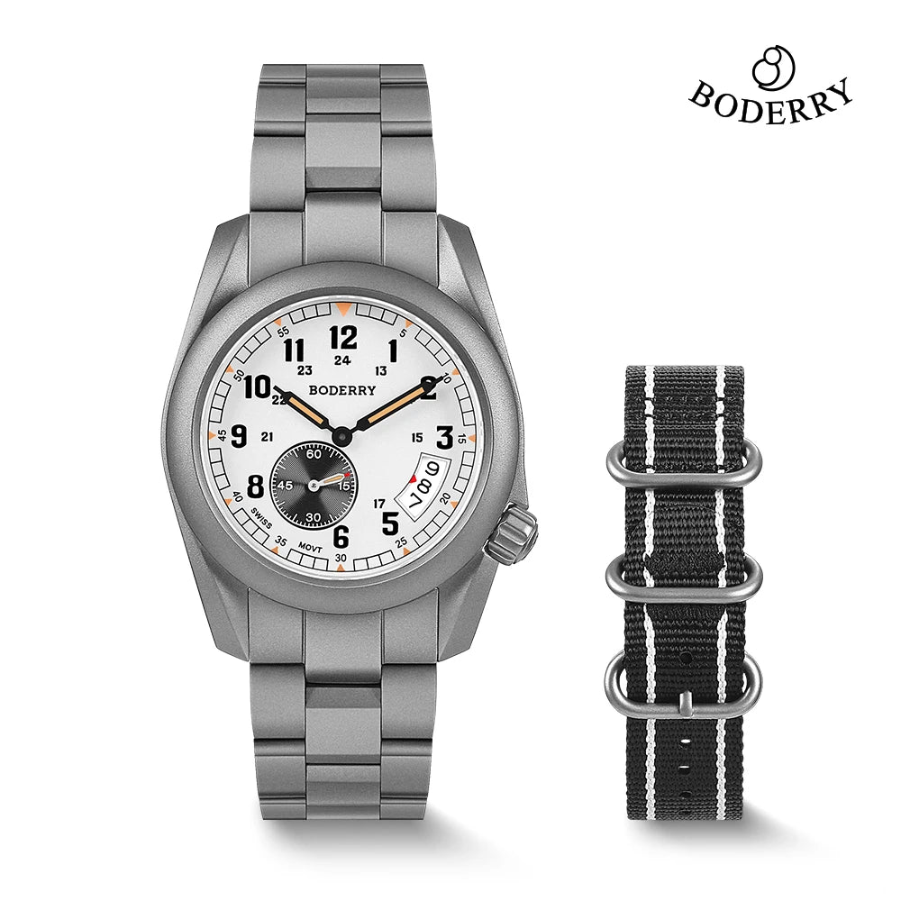 RBB Voyager 38 Titanium Field Quartz Watch – 100M Waterproof, Military Sport, Luminous Business Wristwatch