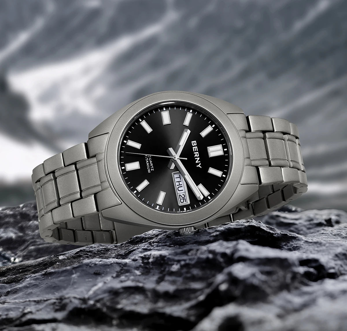 RBB Men's Titanium Sport Watch – Ultra Lightweight, Super Luminous, Sapphire Crystal, 10ATM Waterproof, Quartz Field Wristwatch