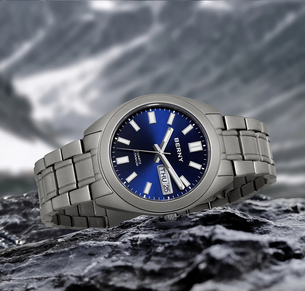 RBB Men's Titanium Sport Watch – Ultra Lightweight, Super Luminous, Sapphire Crystal, 10ATM Waterproof, Quartz Field Wristwatch