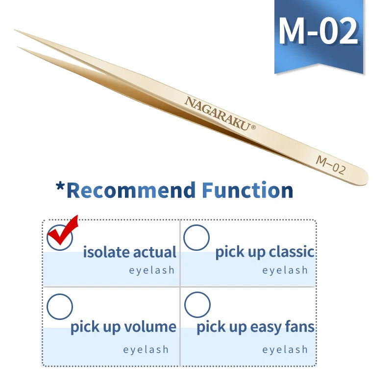 Stainless Steel Eyelash Extension Tweezers – 3D Precision Lash Applicator Tool