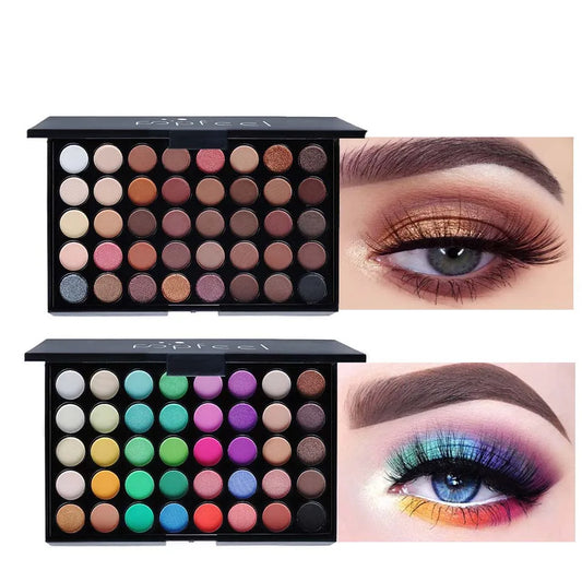 40-Color Pearlescent Matte Eyeshadow Palette – Colorful & Earth Tones, Easy to Blend
