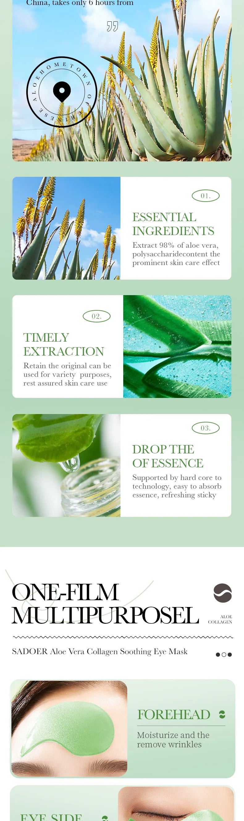 Collagen & Aloe Vera Eye Mask – 60pcs | Anti-Dark Circles & Eye Bag Treatment