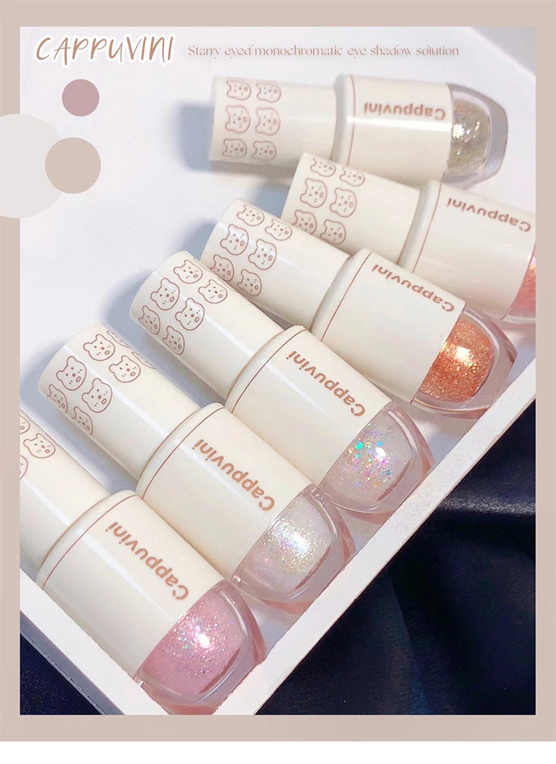 Cappuvini Star Dots Liquid Eyeshadow – Pearlescent, High Gloss, Easy-to-Apply Flashing Eye Makeup