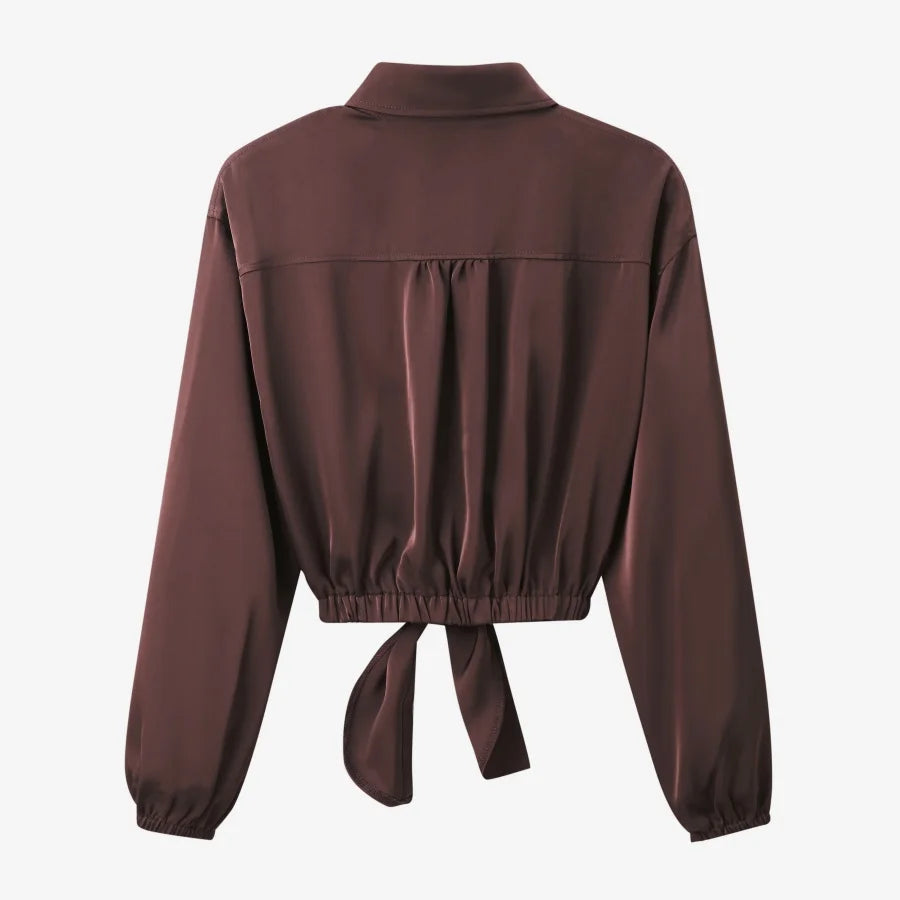 RBB Women's Satin Wrap Shirt & Slip Dress Set – Elegant 2-Piece Outfit for Autumn/Winter 2025