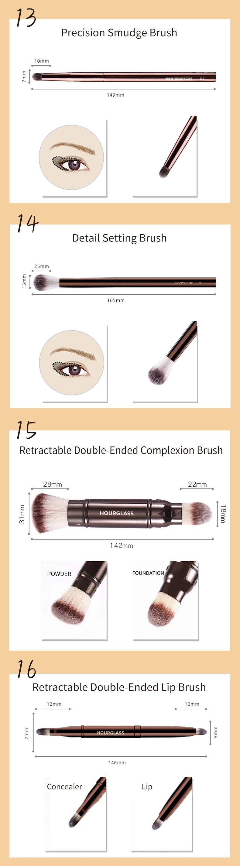 Hourglass Makeup Brush Set – Face & Eye Essentials