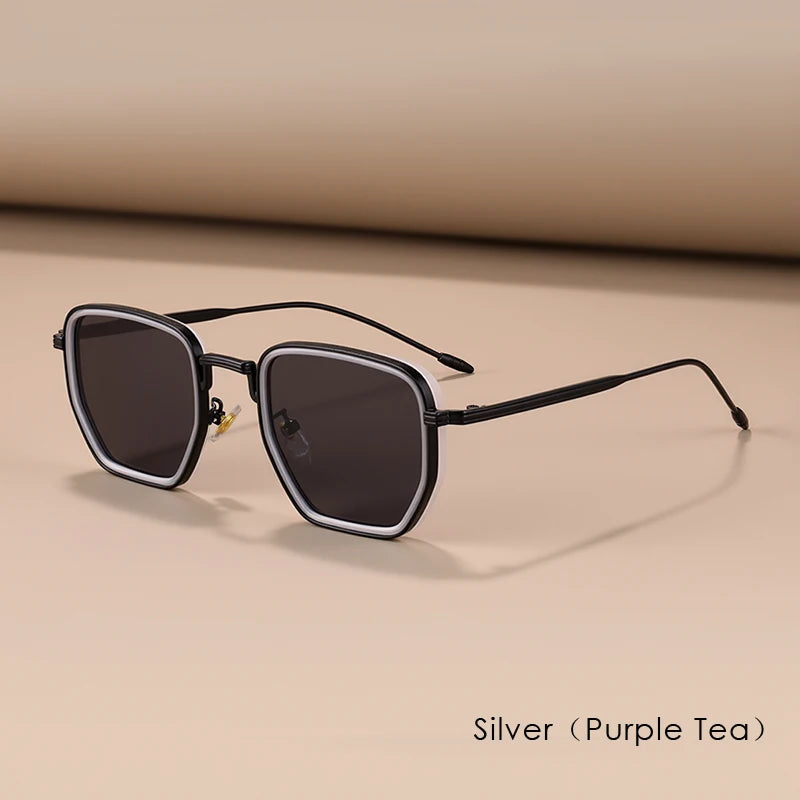 RBB Retro Polygon Square Sunglasses – UV400 Gradient Vintage Eyewear for Men & Women