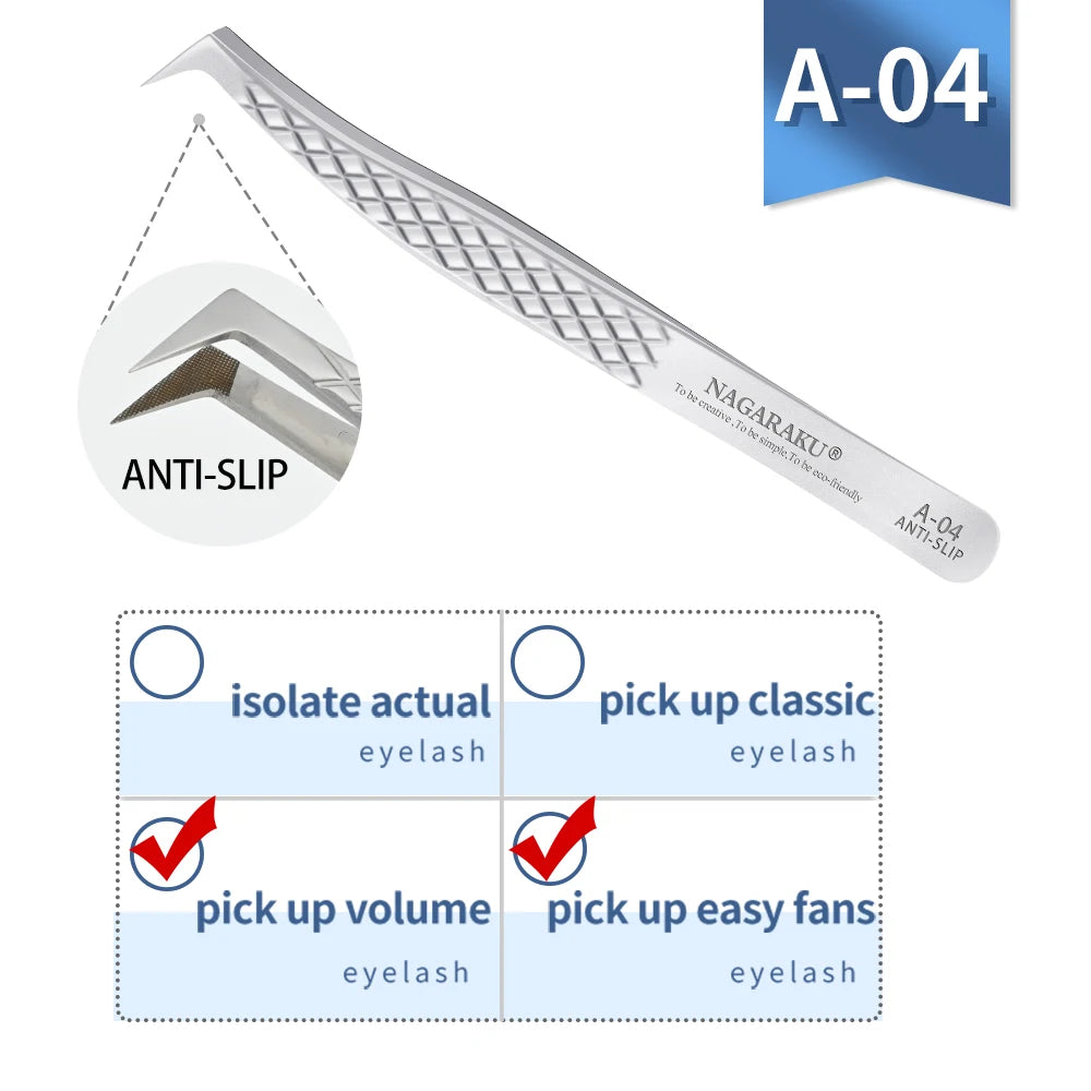 Stainless Steel Eyelash Extension Tweezers – 3D Precision Lash Applicator Tool