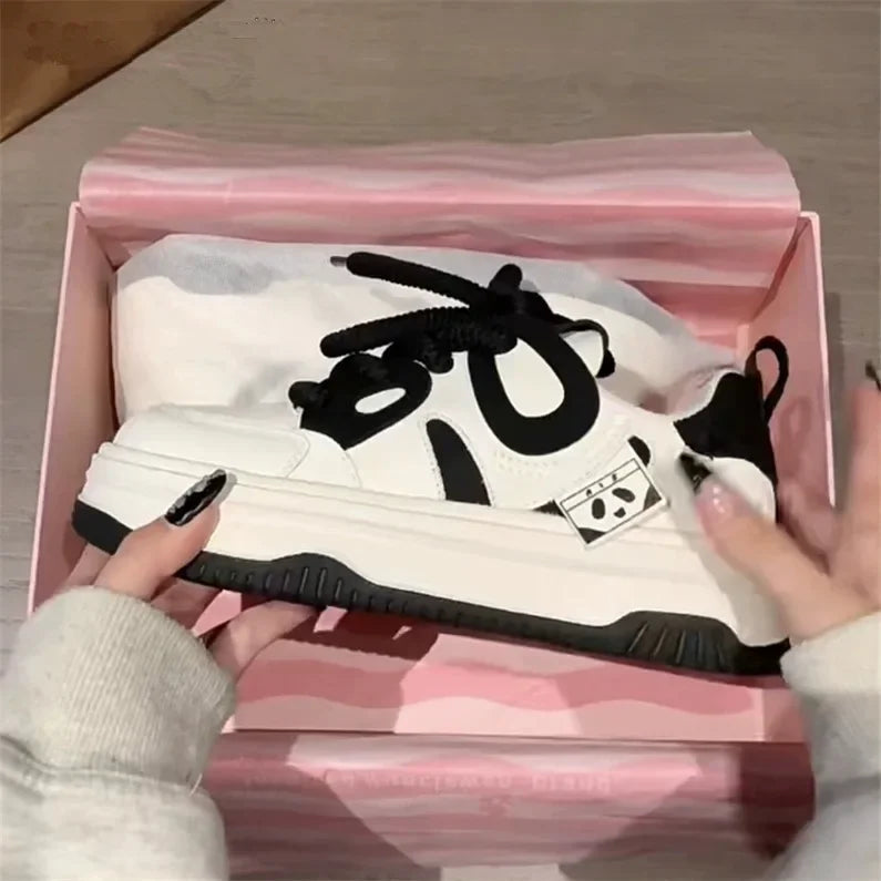 Women’s PU Leather Platform Sneakers – Thick Sole, Anti-Slip Casual Flats (2025)