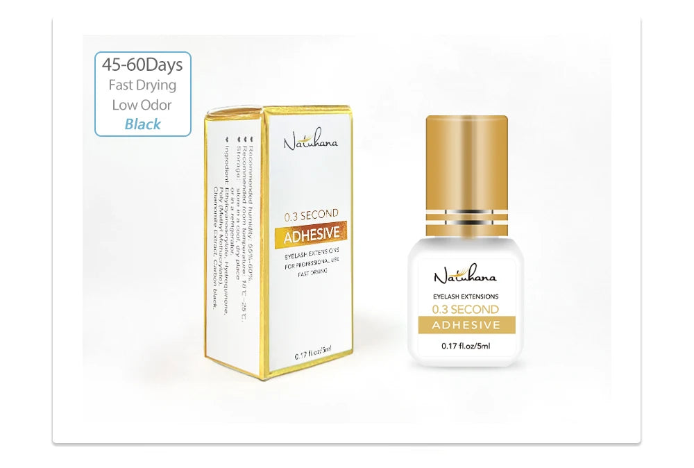 Professional Fast-Drying Eyelash Glue – 5ml, Strong Adhesive for False Lash Extensions (0.3s to 3s Dry Time)