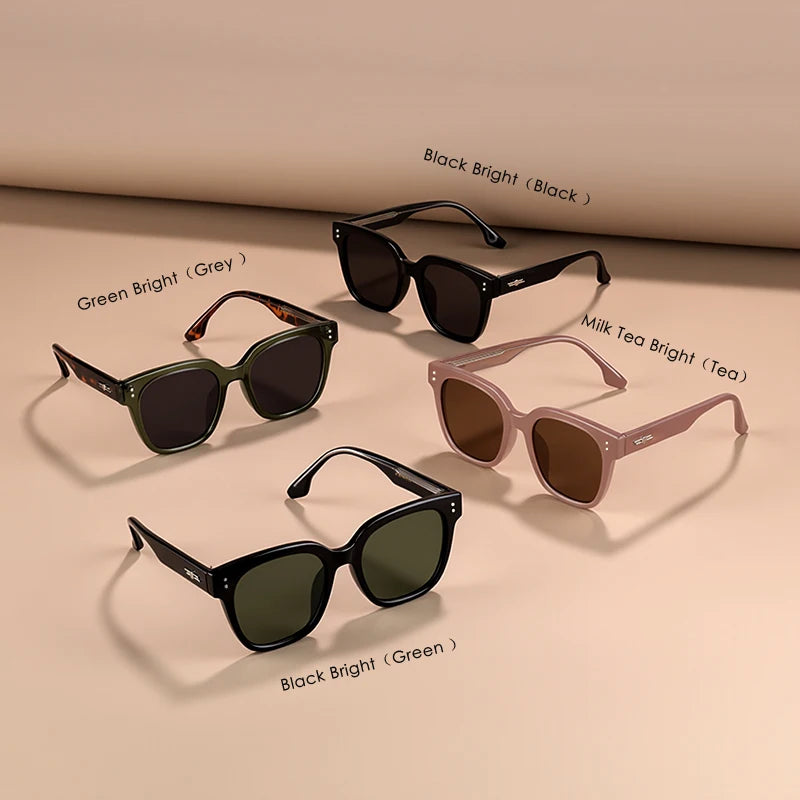 RBB Polarized Rivet Square Sunglasses – Unisex Green Lenses Designer Eyewear 2025