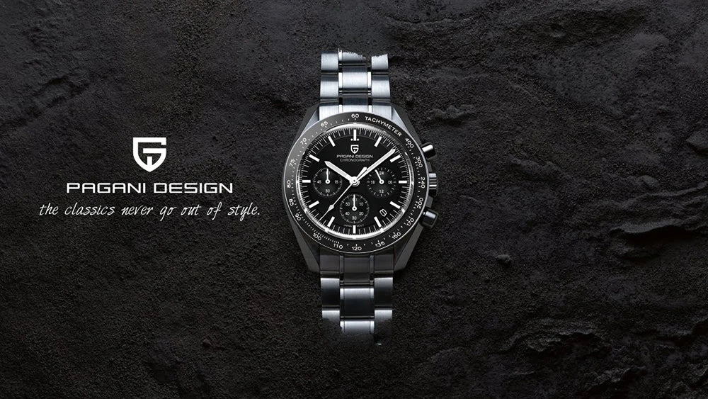 RBB 2025 DESIGN V5 Moon Men's Luxury Quartz Chronograph Watch – Waterproof Sport Stainless Steel Timepiece