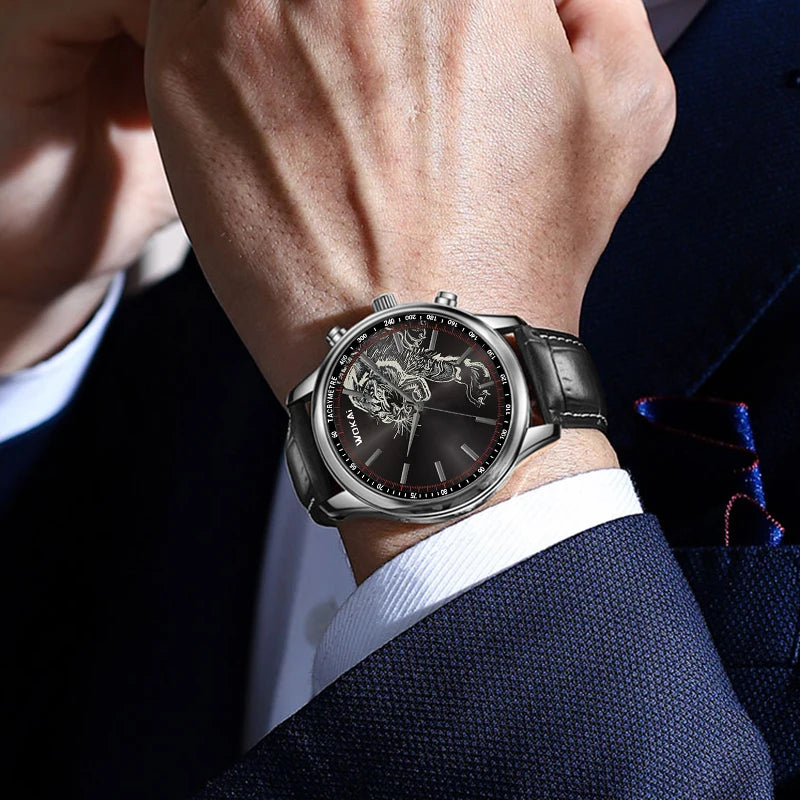 RBB Men's Three-Eye Quartz Watch – Casual Fashion with Multi-Function Dial