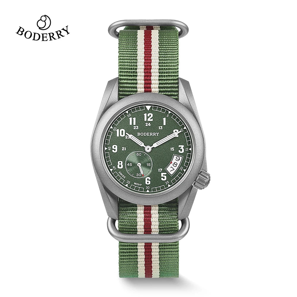 RBB Voyager 38 Titanium Field Quartz Watch – 100M Waterproof, Military Sport, Luminous Business Wristwatch