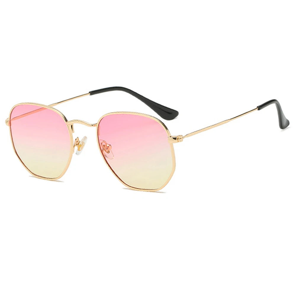 RBB Small Square Metal Frame Sunglasses – Mirrored UV400 Unisex