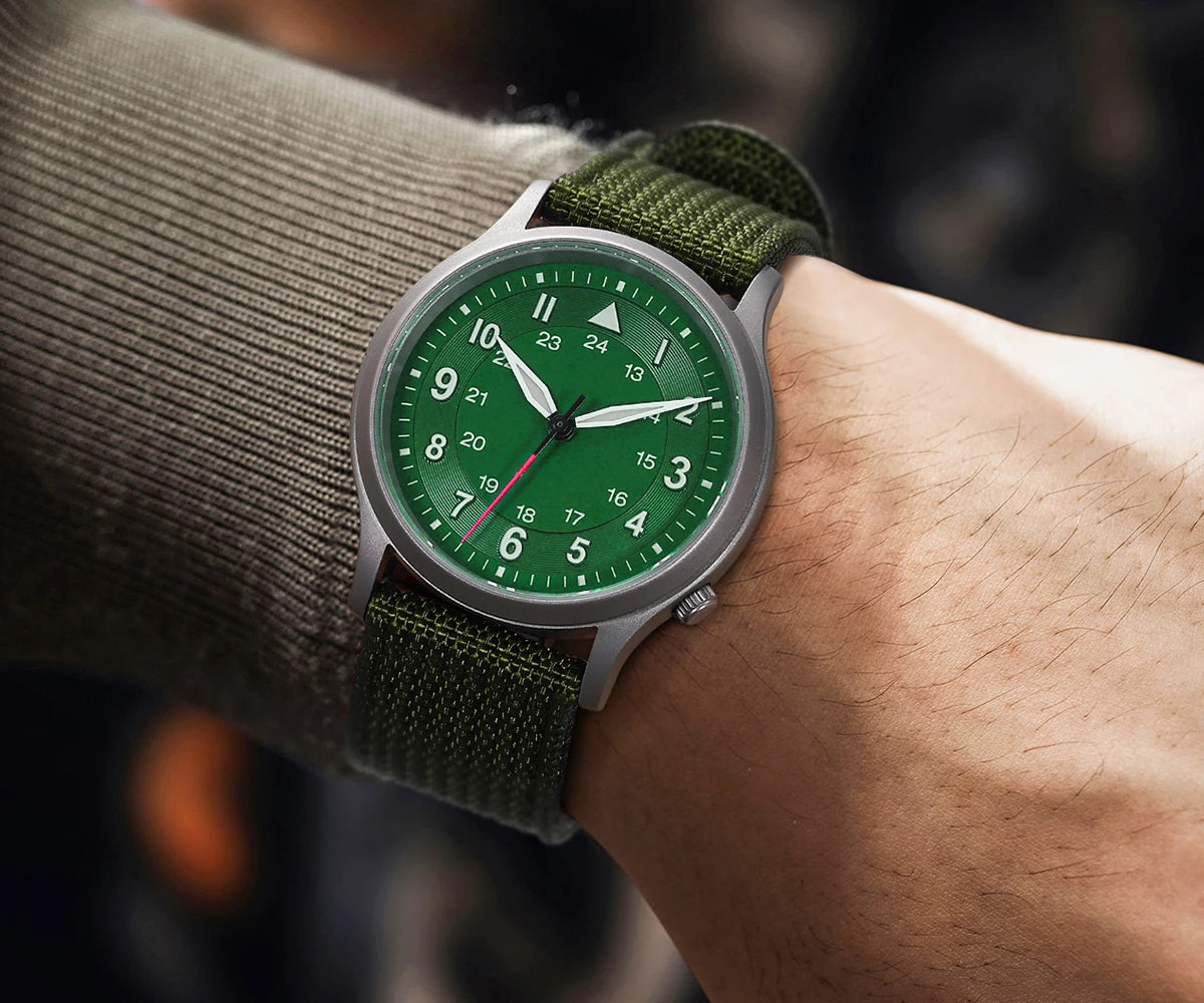 RBB Full Titanium Pilot Men's Watch – VH31 Quartz, Sapphire Glass, Super Luminous, Lightweight Sport Wristwatch