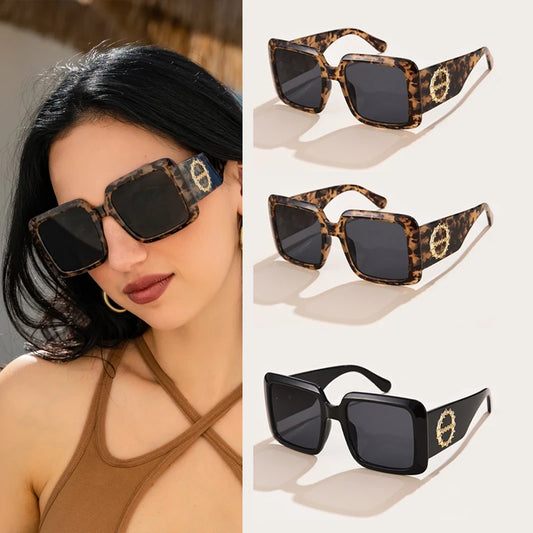 RBB Unisex Square Frame Fashion Sunglasses – Vintage Wide-Leg Design, UV400 Eyewear