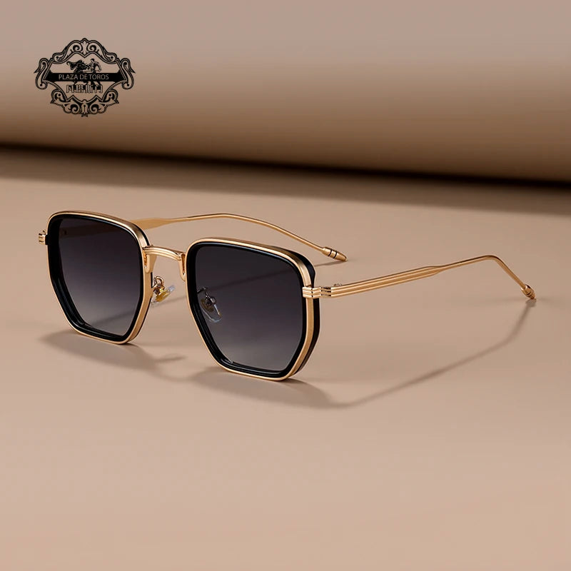 RBB Retro Polygon Square Sunglasses – UV400 Gradient Vintage Eyewear for Men & Women