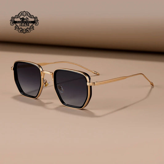 RBB Retro Polygon Square Sunglasses – UV400 Gradient Vintage Eyewear for Men & Women