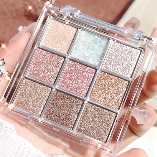 Pearlescent Glitter Highlighter & Eyeshadow Palette – Long-Lasting, Sweat & Water Resistant