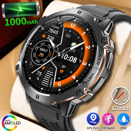 RBB X3 Rugged Smartwatch – 1000 mAh Battery, GPS Tracking & Bluetooth Calls