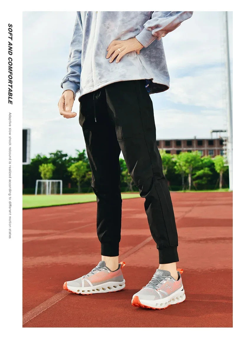 Men’s White Trainers — Casual Tennis & Running Sneakers, Athletic Gym Shoes for Marathon & Jogging