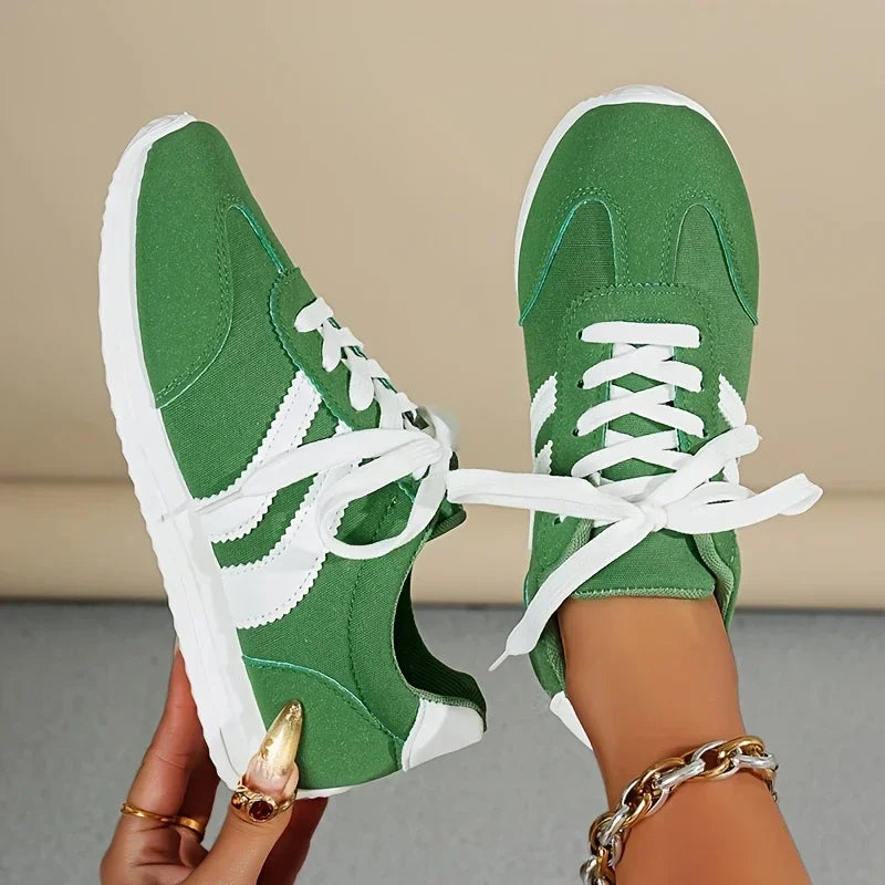 2025 Spring Women’s Sneakers – Comfortable, Versatile Flat Casual Lace-Up Sports Shoes, Plus Size