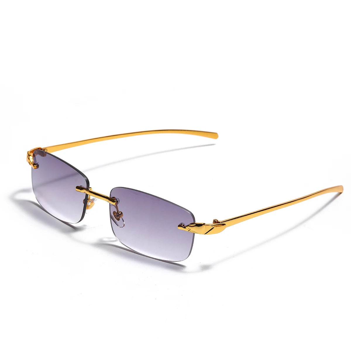 RBB Rimless Square Metal Sunglasses – Unisex UV400 Outdoor Designer Shades