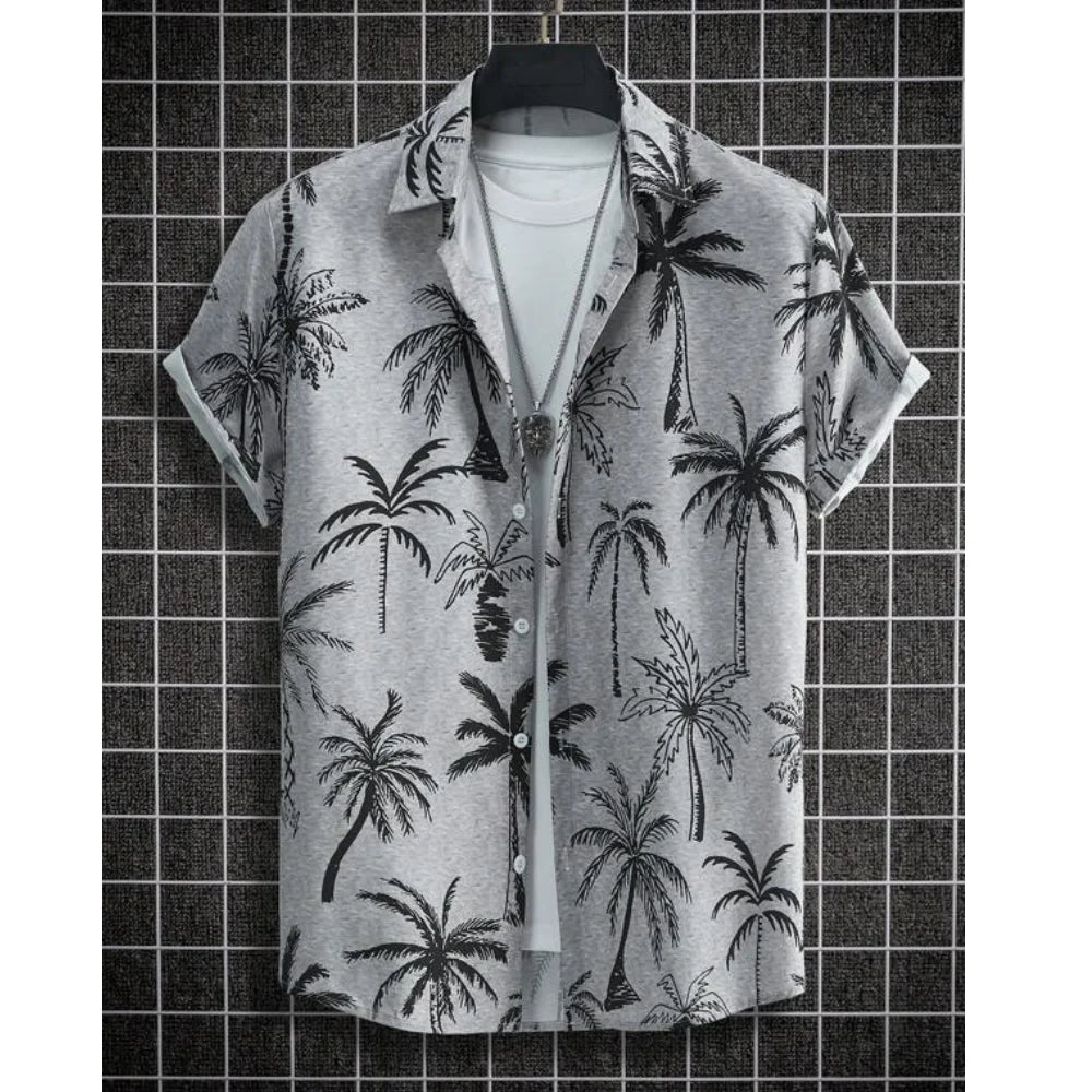 RBB Summer 2025 Men’s Hawaiian Shirt – 3D Animal & Plant Print, Short Sleeve, Beach Style, Plus Size up to 5XL