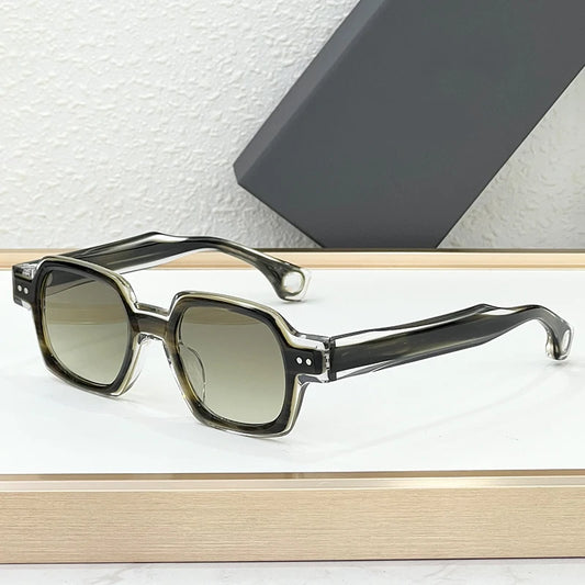 RBB Thick Acetate Square Sunglasses – UV400 Gradient Lenses, Unisex Designer Shades with Case