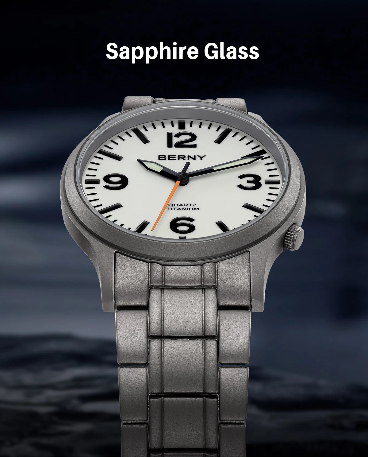 RBB Titanium Men’s Outdoor Sports Quartz Watch – Super Luminous Dial, Sapphire Crystal, Lightweight, 5ATM Waterproof