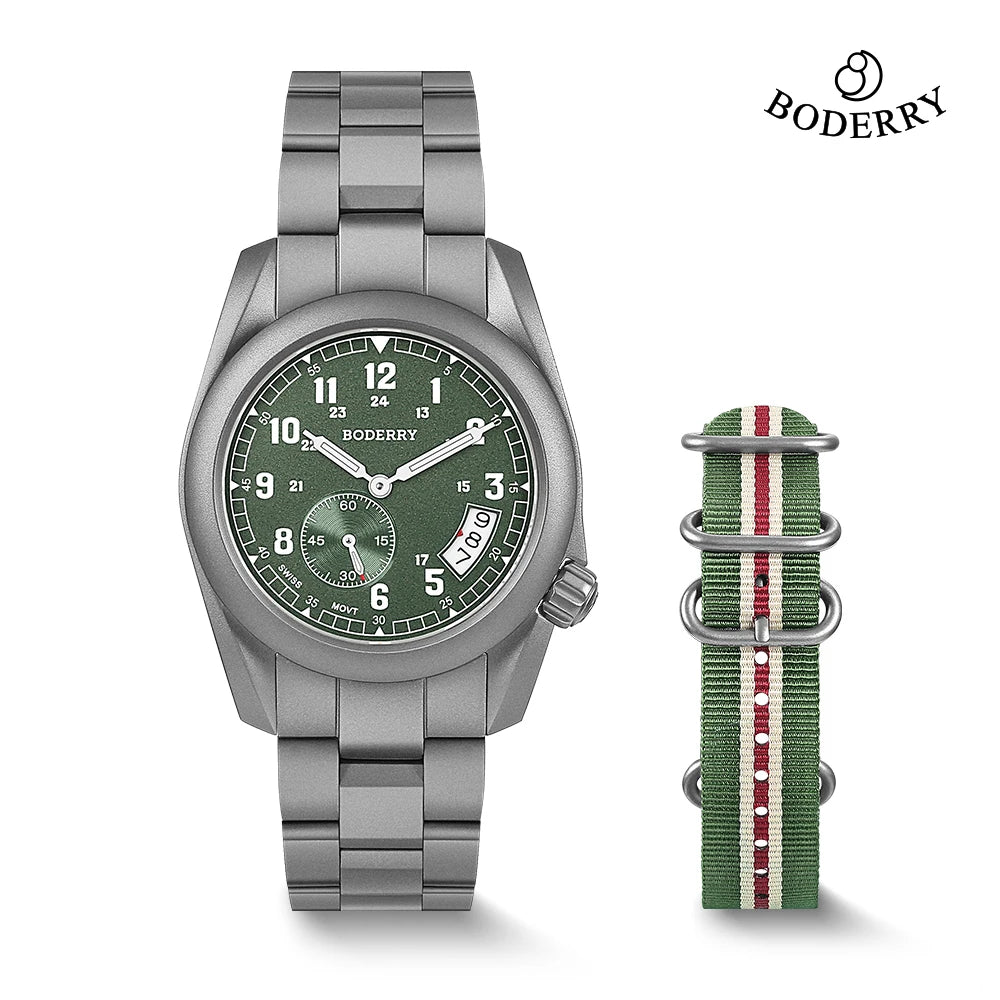 RBB Voyager 38 Titanium Field Quartz Watch – 100M Waterproof, Military Sport, Luminous Business Wristwatch