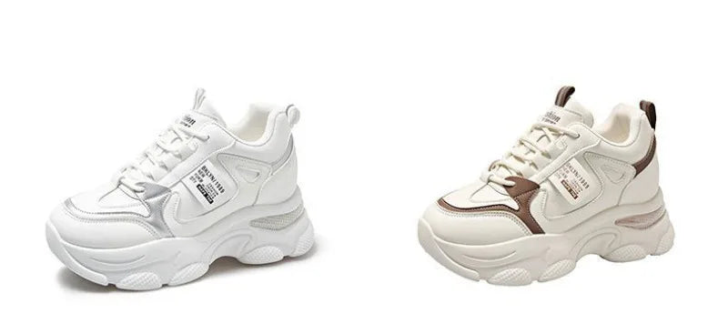 Women’s White Sport Sneakers – Thick Sole, Ultra-Light Platform, Casual & Running Shoes (Spring/Autumn 2025)