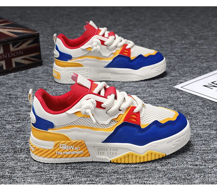 2025 Men’s Large-Size All-Season Soft Sole White Sneakers – Versatile Fashion Sports Shoes