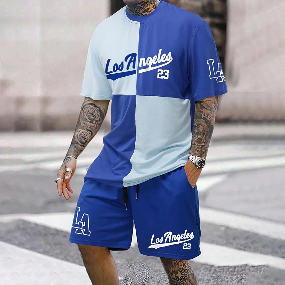 RBB 2024 New Fashion 3D Printed Men’s Oversized Short Sleeve Shorts Suit – Summer Casual Sportswear
